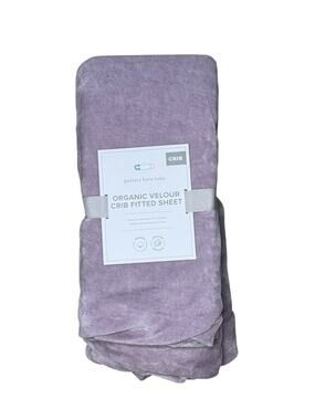 Pottery Barn Baby Organic Velour Light Purple Fitted Crib Sheet NEW